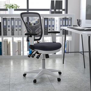 Sedia da ufficio Flash Furniture, realizzata con rete traspirante, metallo, plastica e legno, colore nero, dimensioni 68,58 x 64,77 x 112,4 cm