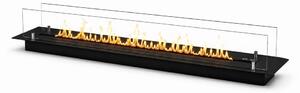Topline - Bruciatore Per Camino A Bioetanolo 3lt Da Incasso 120x21x25 cm Black Edition in Acciaio