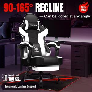 Sedia da gaming - Sedia per videogiochi - Sedia da ufficio - Sedia girevole - Sedia ergonomica - Con poggiapiedi