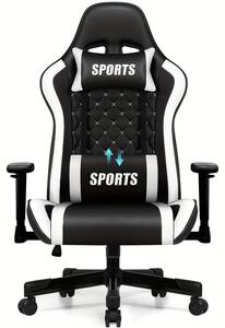 Sedia da gaming – Sedia per videogiochi – Sedia gaming – Con poggiapiedi – Ergonomica – Rotazione a 360° – Peso massimo supportato: 150 kg