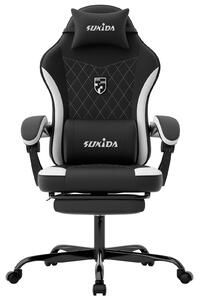 Sedia da gaming - Sedia da ufficio - Sedia per videogiochi - Sedia con poggiapiedi - Sedia ergonomica - Seduta in memory foam