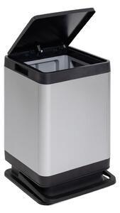 Cestino per la spazzatura in plastica argentato con pedale 80 l Tokyo – DEA HOME
