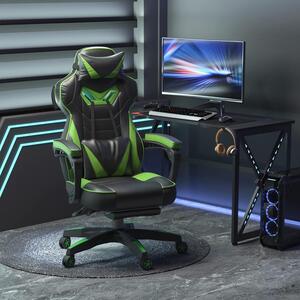 Sedia da gaming - Sedia da ufficio - Sedia per giocatori - Sedia da lavoro - Verde/Nero - Design ergonomico