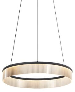 Lampada a sospensione moderna nera 59cm incl. LED dimmerabile a 3 livelli - Anello Chandelier
