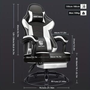 Sedia da gaming – Sedia ergonomica da scrivania con poggiapiedi e schienale regolabile