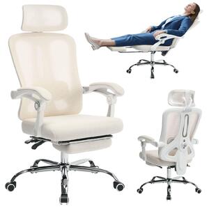 Sedia ergonomica da ufficio - Sedia da scrivania - Sedia per computer - Sedia da lavoro - Con poggiapiedi