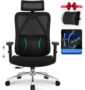 Sedia da ufficio – Sedia da gaming ergonomica – Con supporto lombare 3D e braccioli regolabili, fino a 155 kg