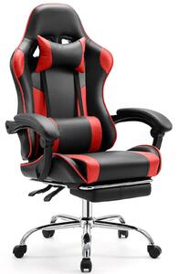 Sedia da gaming - Sedia da ufficio - Altezza regolabile - Rivestimento in ecopelle confortevole - Con poggiatesta e supporto lombare