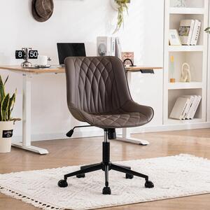 Sedia da ufficio ergonomica in ecopelle, con capacità di carico fino a 136 kg. Sedia girevole, regolabile in altezza, senza braccioli, ideale come sedia da scrivania con schienale