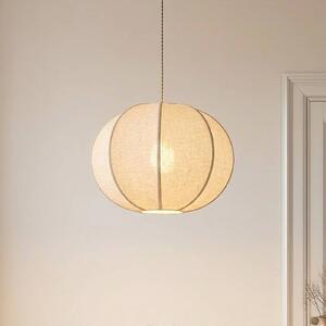 Lampada a sospensione Elfie Lindby, dimmerabile, Crema / Ambra, Soggiorno / Sala da pranzo, Tessuto / Stoffa / Seta, Scandinavo, Lampada a sospensione