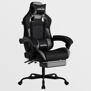 Sedia da gaming ergonomica – Sedia da gaming con poggiapiedi – Imbottitura in memory foam – Schienale extra alto