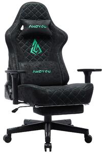 Sedia da gaming ergonomica, realizzata in ecopelle traspirante, con schienale e braccioli regolabili