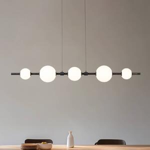 Lucande Lampada LED a sospensione Tanira, nero/bianco, 140 cm, dimmerabile Tanira Lucande,, Nero, Soggiorno / Sala da pranzo, Metallo, Moderno