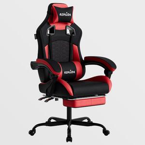 Sedia da gaming - Sedia da ufficio - Poltrona per area giochi - Sedia con poggiapiedi - Sedia da gaming ergonomica nera