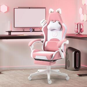 Sedia da ufficio - Rosa - Ergonomica - Schienale regolabile - Ecopelle - Con rotelle