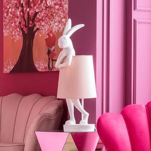 KARE Animal Rabbit lampada da tavolo bianco/rosa