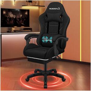 Sedia ergonomica da gaming - Sedia da ufficio - Sedia per giocatori - Sedia girevole - Funzione massaggio, cuscino lombare