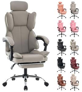 Sedia da scrivania ergonomica, ideale per studio e gaming – Altezza regolabile – Rivestimento in ecopelle – Colore viola e bianco