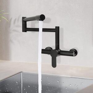 Rubinetto da cucina pieghevole - Rotazione a 360 gradi - Realizzato in ottone e acciaio inossidabile - Montaggio a parete - Acqua fredda