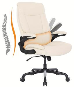 Sedia da ufficio grande - Sedia da lavoro grande - Sedia da ufficio robusta - Sedia ergonomica - Sedia da ufficio beige