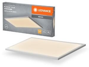 LEDVANCE Planon Plus plafoniera bianca con tecnologia LED avanzata, 22 W, forma rettangolare (300 x 600 mm), colore della luce bianco caldo a 3000 K, alloggiamento in alluminio, diffusore in PMMA satinato