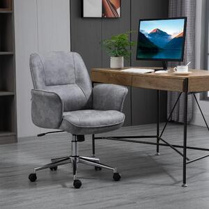 MODFU Sedia ergonomica imbottita per ufficio sedia per computer regolabile in altezza, sedia da scrivania a forma di conchiglia con funzione dondolo, grigio chiaro
