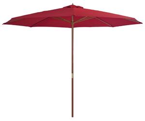 Ombrellone da Esterni con Palo in Legno 350 cm Rosso Borgogna