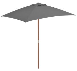 Ombrellone da Esterni con Palo in Legno 150x200 cm Antracite