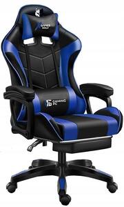 Sedia da gioco confortevole con cuscino massaggiante in nero e blu