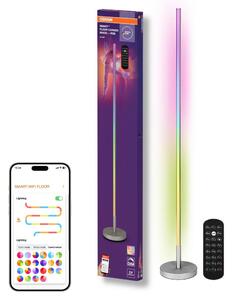 Osram - Lampada da terra LED RGBW dimmerabile SMART+ MAGIC LED/11,5W/230V argento Wi-Fi+telecomando