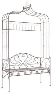 Panchina da Giardino 122 cm in Ferro Marrone Anticato