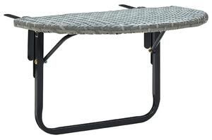 Tavolo da Balcone Grigio 60x60x40 cm in Polyrattan