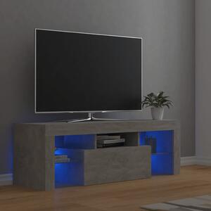 Mobile Porta TV con Luci LED Grigio Cemento 120x35x40 cm