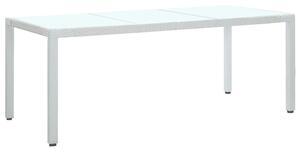 Tavolo da Giardino Bianco 190x90x75 cm in Polyrattan