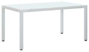 Tavolo da Giardino Bianco 150x90x75 cm in Polyrattan