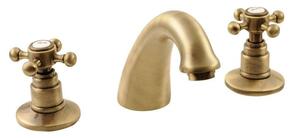 Sapho Reitano Rubinetteria Antea - Miscelatore per lavabo con bocca di erogazione, installazione a 3 fori, bronzo 3026