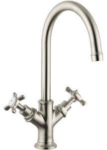 Axor Montreux - Miscelatore da lavabo con due rubinetti, nichel spazzolato 16502820
