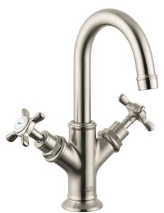 Axor Montreux - Rubinetto con due rubinetti per lavabo, nichel spazzolato 16505820