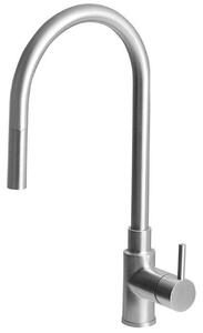 Sapho Duna - Miscelatore monocomando per lavabo con doccia estraibile, acciaio inox DU015
