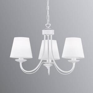 Trio Lighting Cortez - lampadario con paralumi tessili bianchi