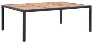Tavolo da Giardino Nero 200x150x74cm Polyrattan Legno Acacia