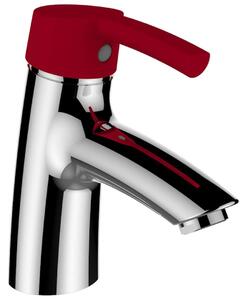 Laufen Curvepro - Miscelatore per lavabo con leva, cromo/rosso HF918570022001