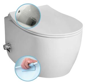 Sapho Isvea - WC sospeso SENTIMENTI con valvola e doccia bidet, senza bordo, bianco 10ARS1010