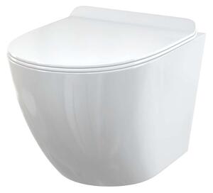 Alcadrain Ceramica - Wc sospeso con sedile Slim, SoftClose, senza bordo, bianco WC SOLID