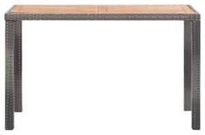Tavolo Giardino Antracite e Marrone 123x60x74cm Acacia Massello