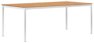 Tavolo da Pranzo Giardino 200x100x75 cm in Teak e Acciaio Inox