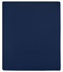 Lenzuola con Angoli Jersey 2pz Blu Marino 140x200 cm Cotone
