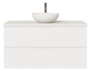 Mobile bagno sospeso 80cm bianco con mensola e lavabo ad appoggio - armony - Olimpo Docce