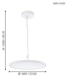 Eglo 33676 - Lampada a sospensione dimmerabile LED RGBW CERIGNOLA-C LED/32W/230V bianco + telecomando