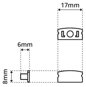 Tappi per Profilo Slim in alluminio per striscia LED (conf. 4pz) Accessori Profili Tappi Profilo Slim Alluminio